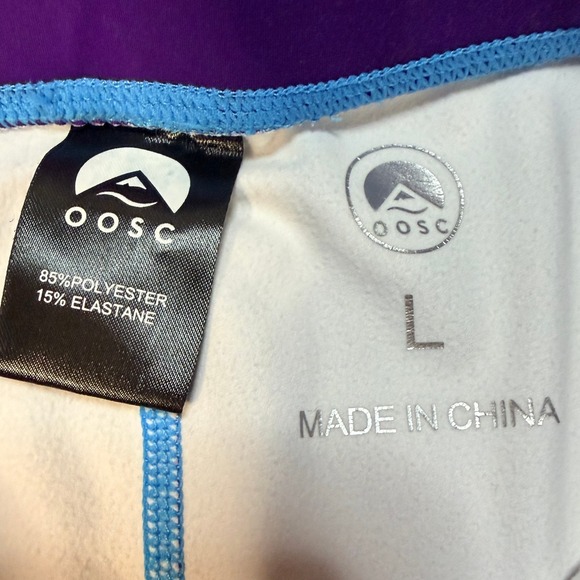 OOSC Womens Base Layer Colorblock‎ Leggings Athletic Pants Size L Skiing Workout - Picture 5 of 13